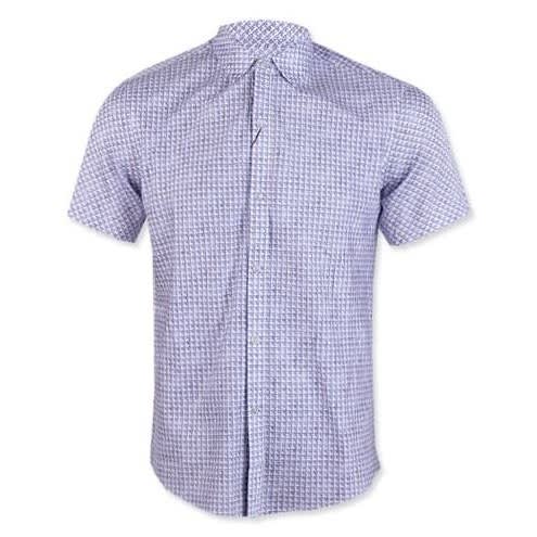 Men's Short Sleeve Shirt With Multi Prints