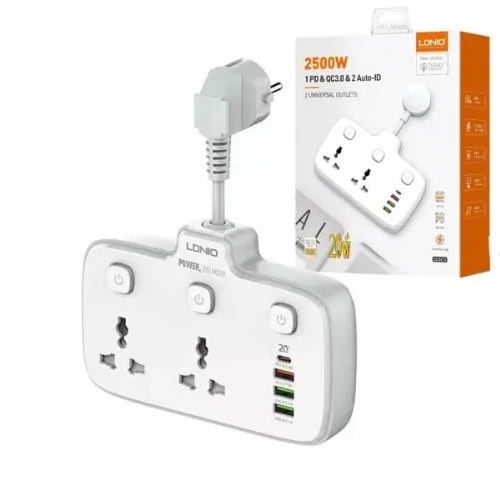 2 Universal Outlets Wall Power Socket - 2500w