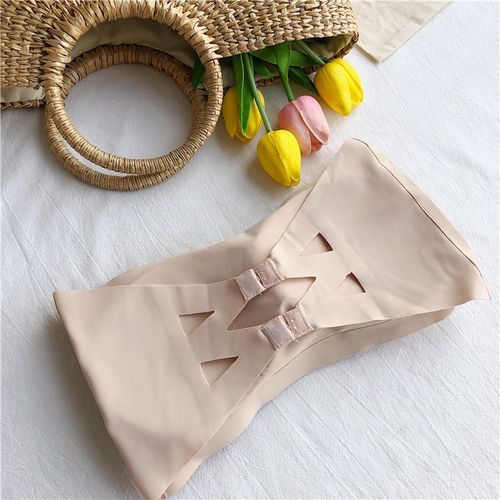 Beige Strapless Bra Tube Top Seamless Wireless Bras