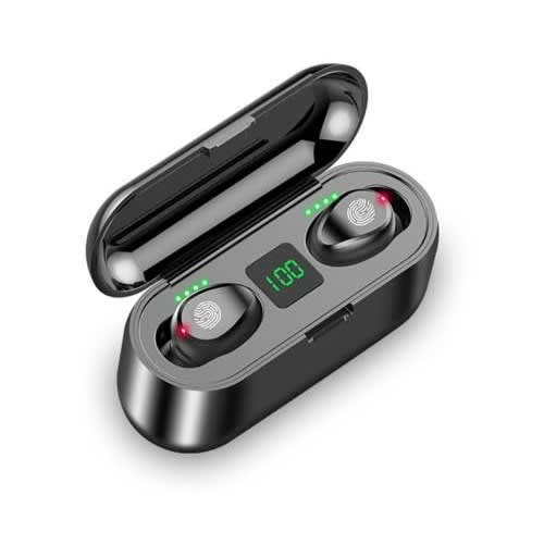F9 Max Bluetooth Earphones With Charging Box - Black