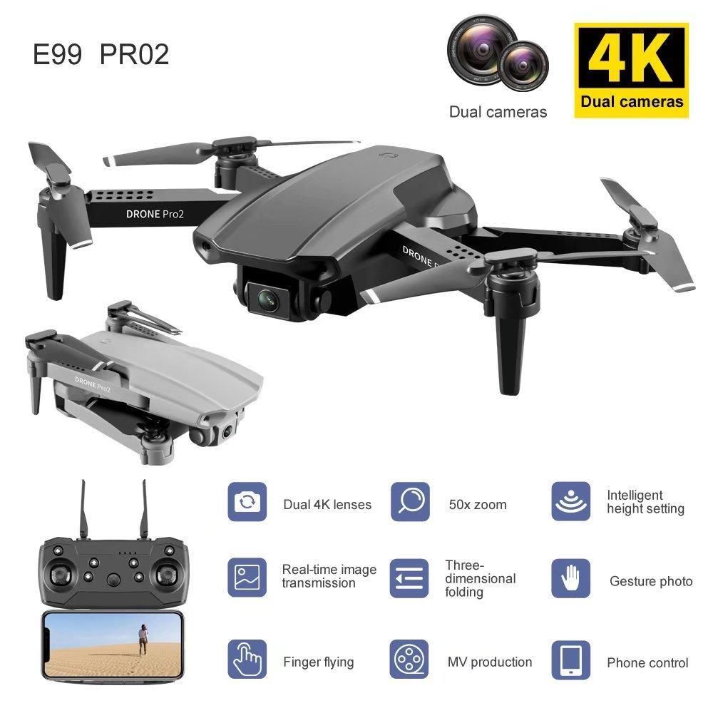 E99 Pro 2 Mini RC Drone 4K Camera WIFI FPV Aerial Photography Helicopter Foldable Quadcopter