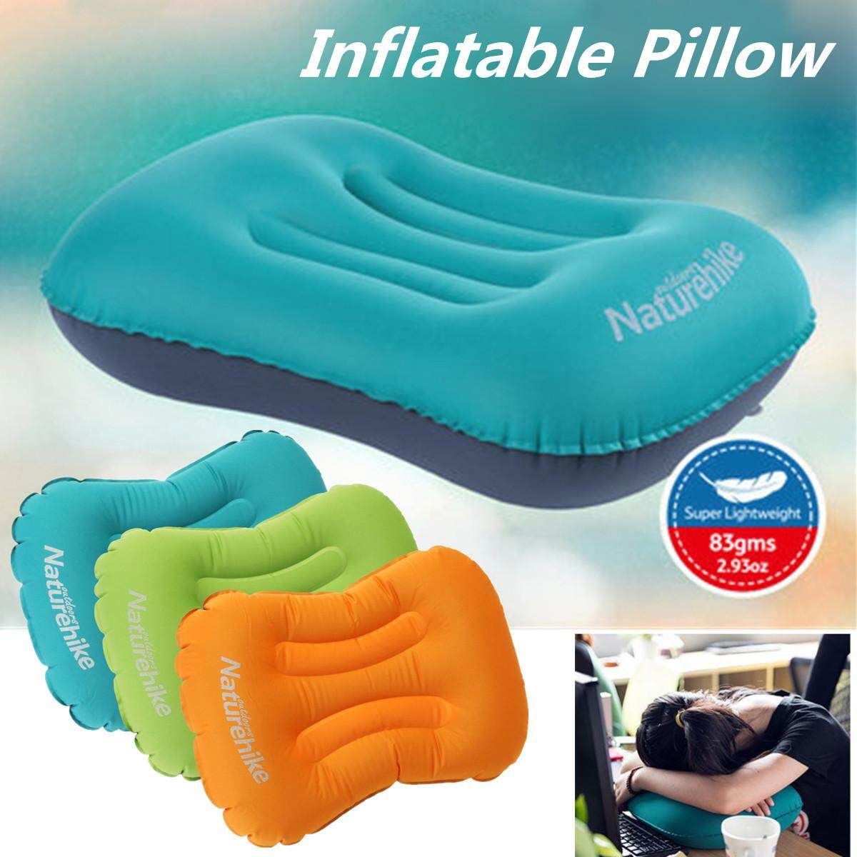 Gonflable Coussin Oreiller Outdoor Rest Camping Voyage Bureau +1 Sac Blue