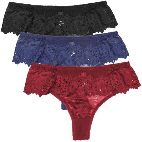 Lace Thong Sexy Nylon Womens Underwear Lace Thong 3 Pack