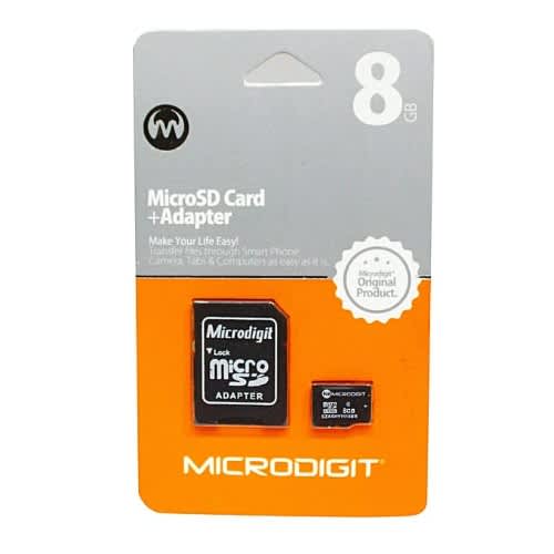 8gb Microdigit Microsd Card + Adapter