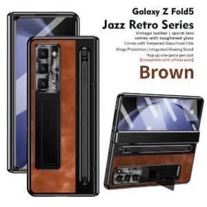 A&s Galaxy Z Fold 4 Case With S Pen & Hinge Protection - Brown