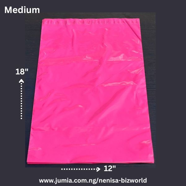Pink Courier Bags / Courier Nylons/Poly Mailer-Invoice Pocket 50pcs-A3-Medium-30x48cm-12/18 Inches