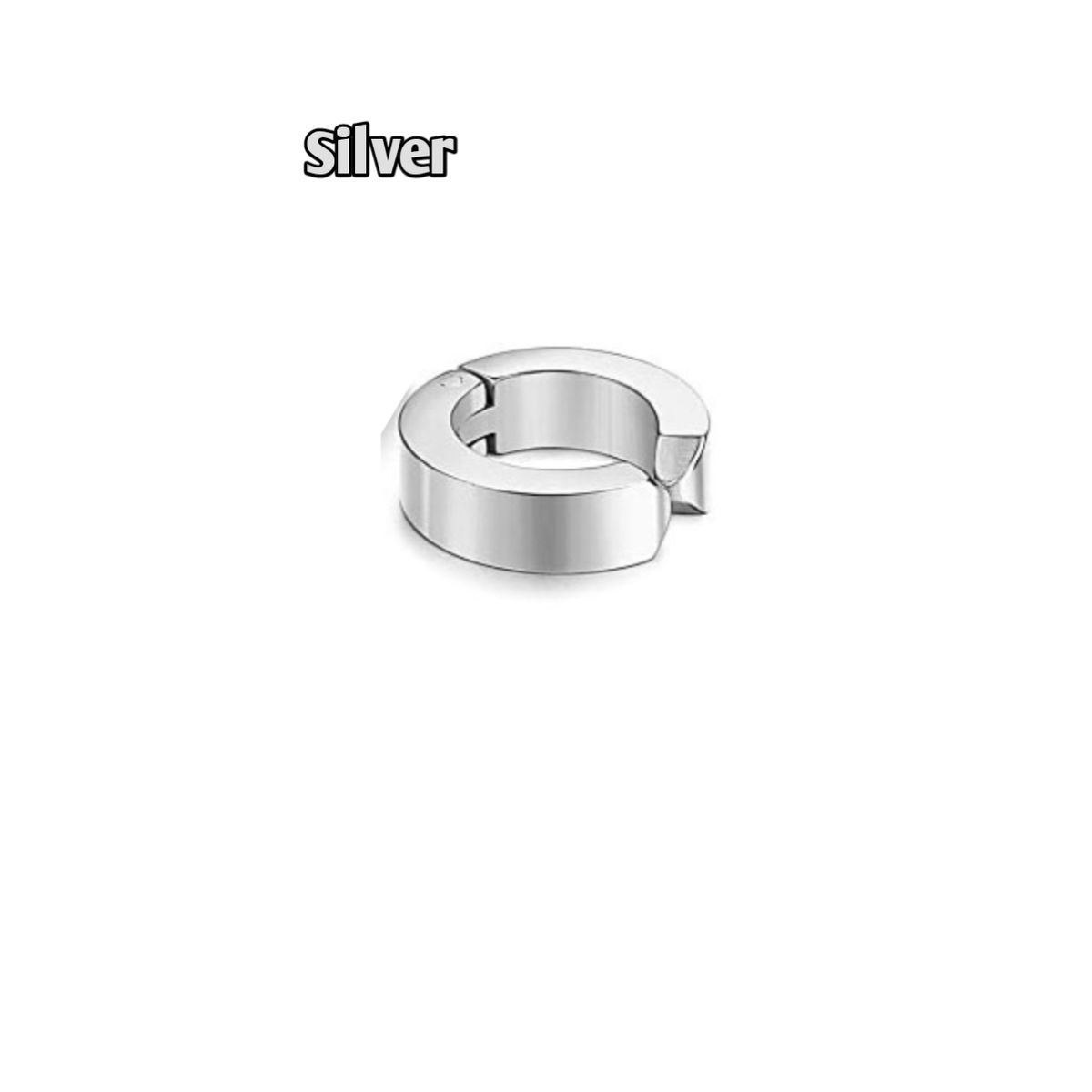 1 Pcs Silver Ear Clip Silver Non Piercing Magnetic Earrings