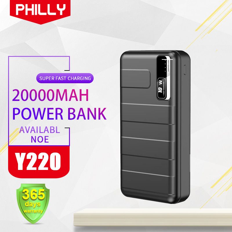 20000mAh 2.1A Fast Power-Bank  For All Phones-Black