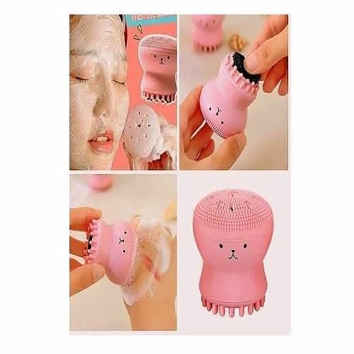 Super Soft Silicone Face Wash Brush Massage Exfoliate Pore Cleanser Pink - 2Pcs