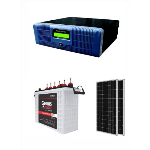 Afripower 1kva Inverter System With 230ah Genus Tubular Battery And 2 Solar Panels