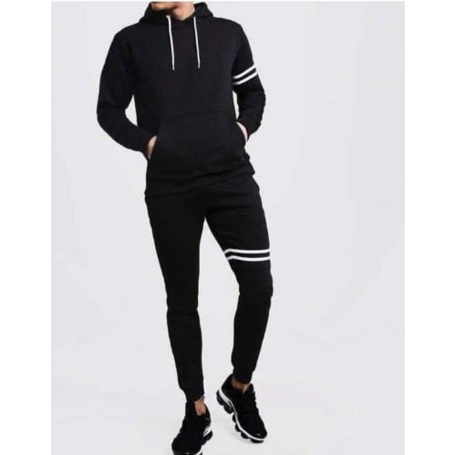 Men's Up And Down - Double White Stripe Black