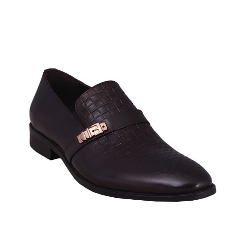 Elegantly Detailed Leather Shoe With Fancy Buckle - Msh-3814