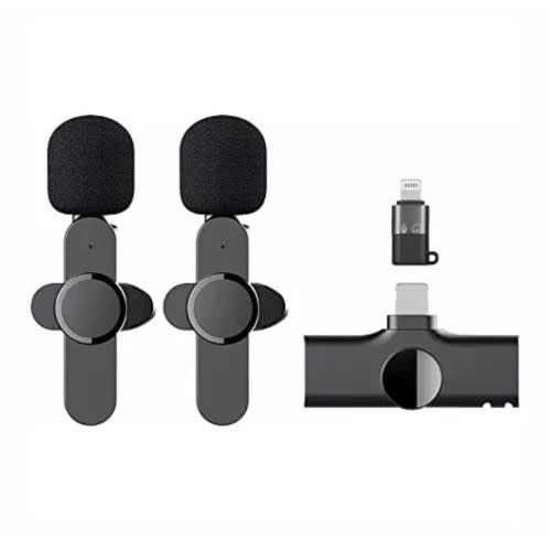 Wireless Double Microphone With 3 Different Plug For iPhone