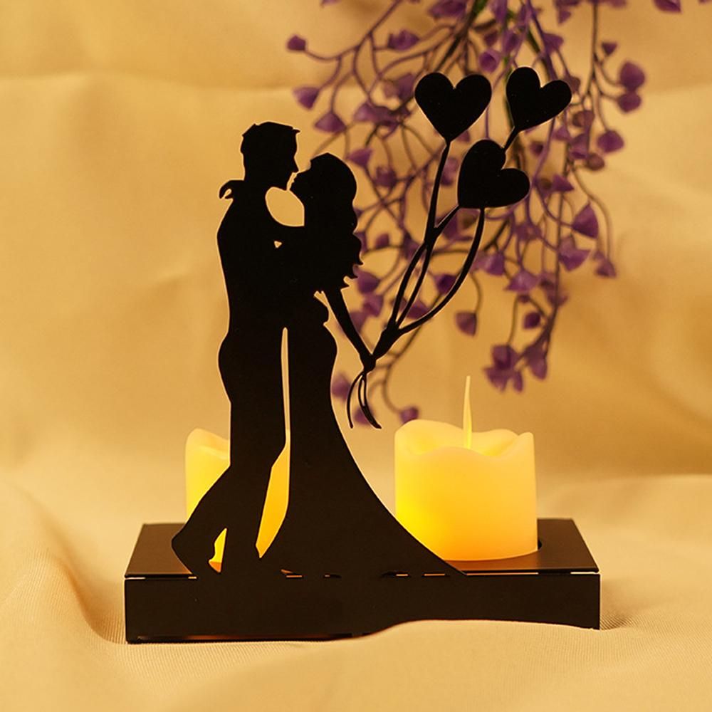 Creative Metal Wedding Candle Holder Romantic Valentine's
