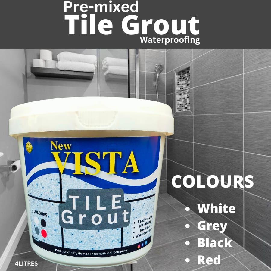 Waterproof Premixed Tile Grout Filler In Colours- 4Litres.
