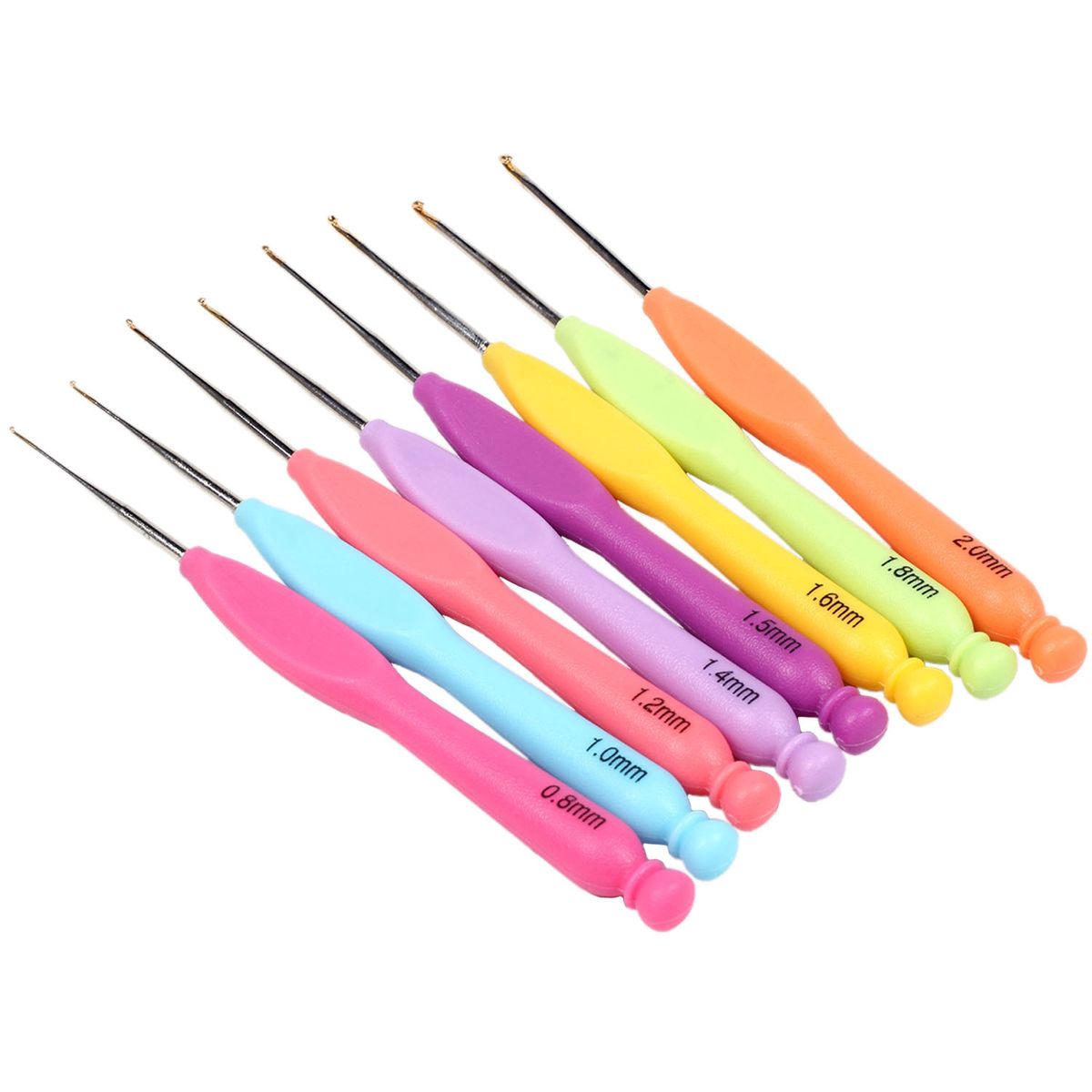 8Pcs/Set Plastic Handle Sewing Kit Weave Crochet Hooks