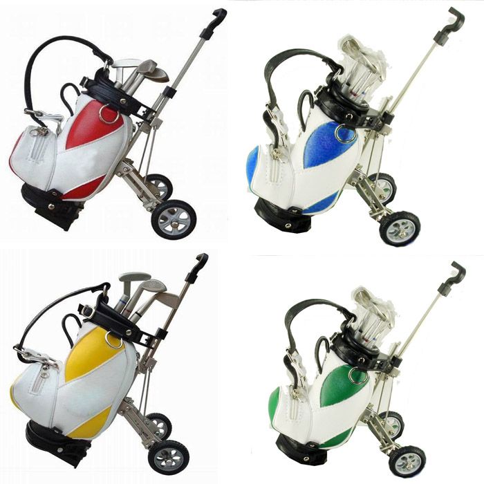 Mini Golf Trolley Golf Bag With Cart Desk Top Pen And