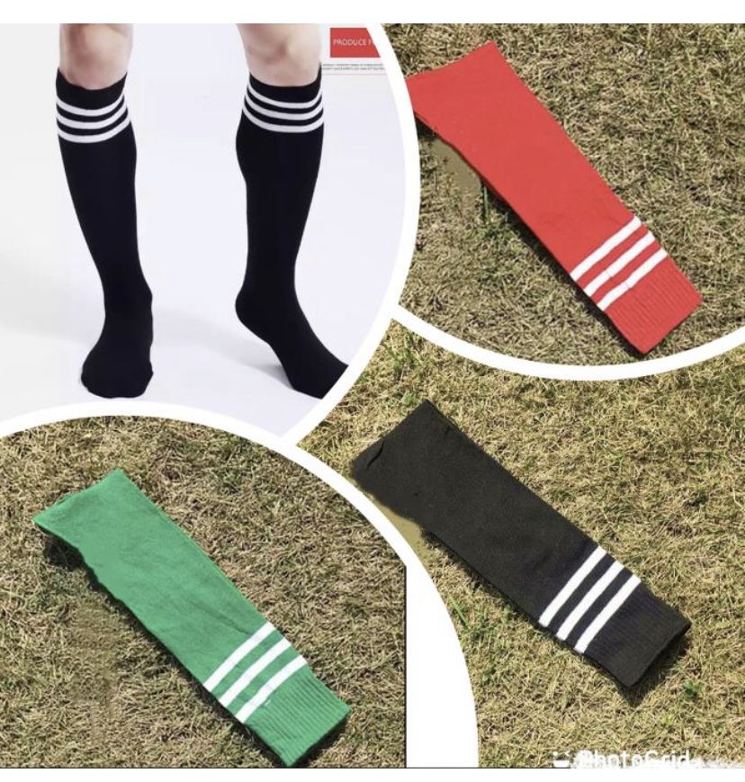 3 PAIRS KNEEL HIGH SOCCER SPORT FOOTBALL HOSE SOCKS