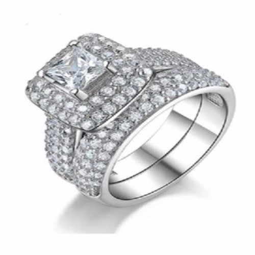 Evys Solid Sterling Silver Wedding Ring - 2pcs