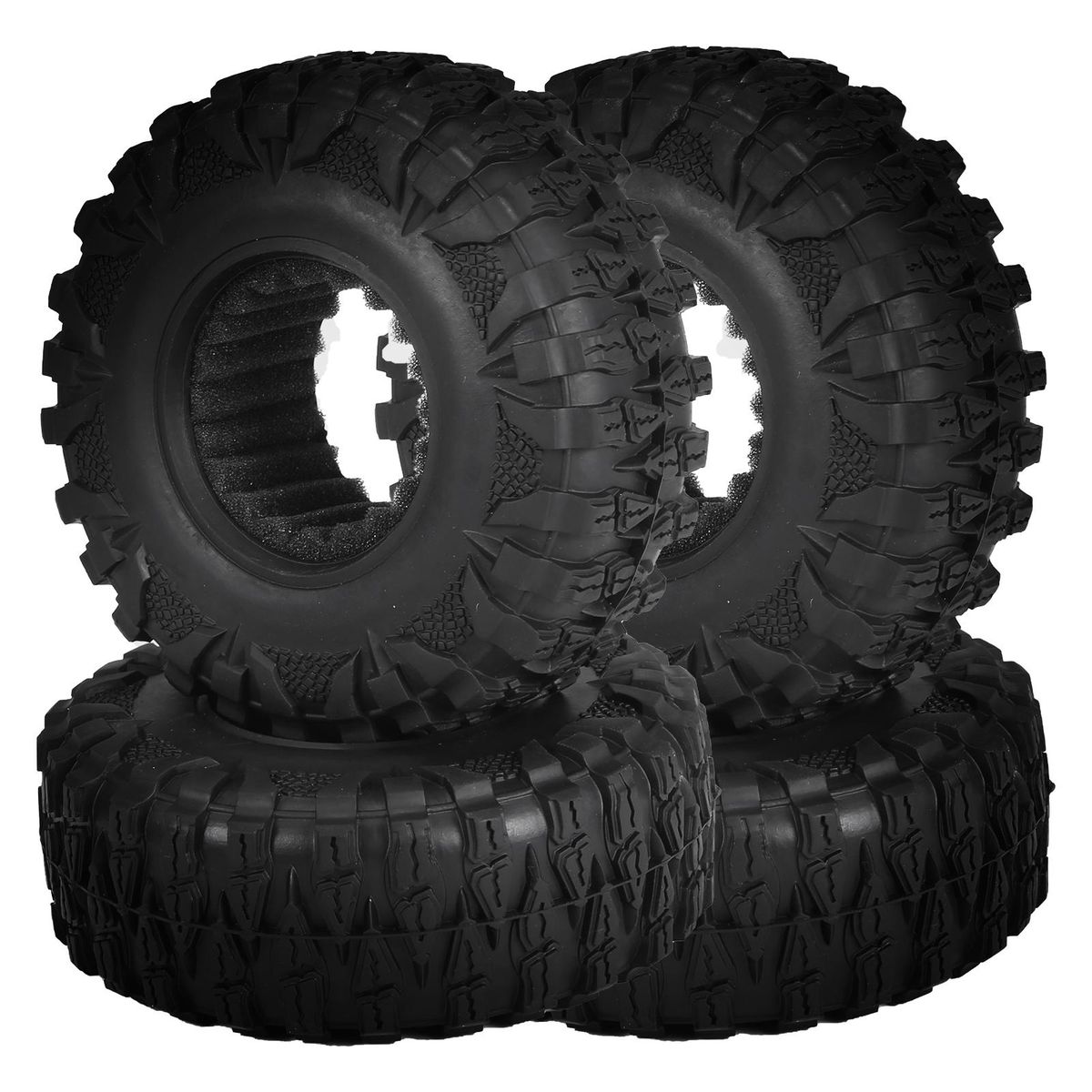4PCS Crawler RC Tires RC Crawler Rubber Tires Compatible with Traxxas Hsp Redcat Rc4wd  Axial scx10 D90 Hpi RC Car