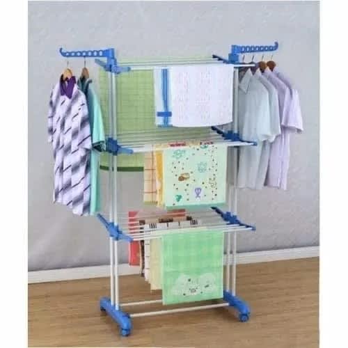 3 Layer Rollable Cloth Drying Rack & Hanger