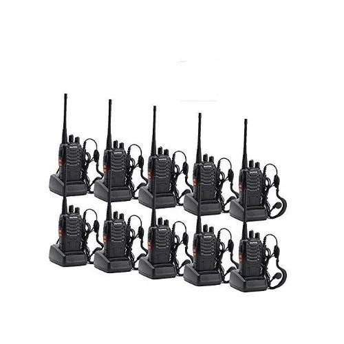 Walkie Talkie 888s 2-way Radio With Ear Piece - 10 Pieces