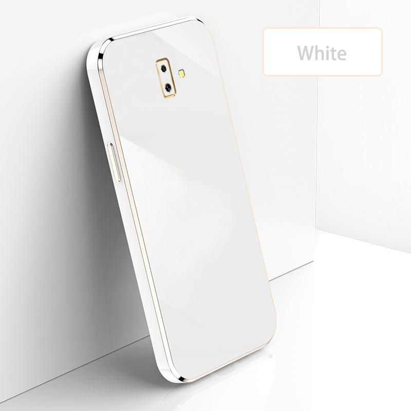 Ultra Thin Plating Phone Case for Samsung Galaxy J6 Plus Lens Protection soft Phone Back Cover-White