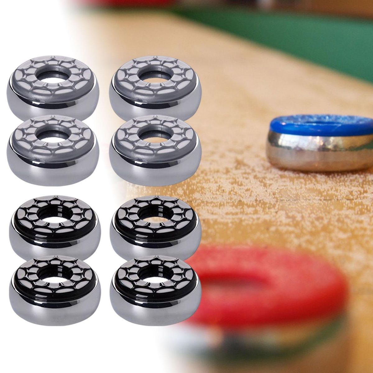 8Pcs Portable Shuffleboard Pucks Replacements For Kids