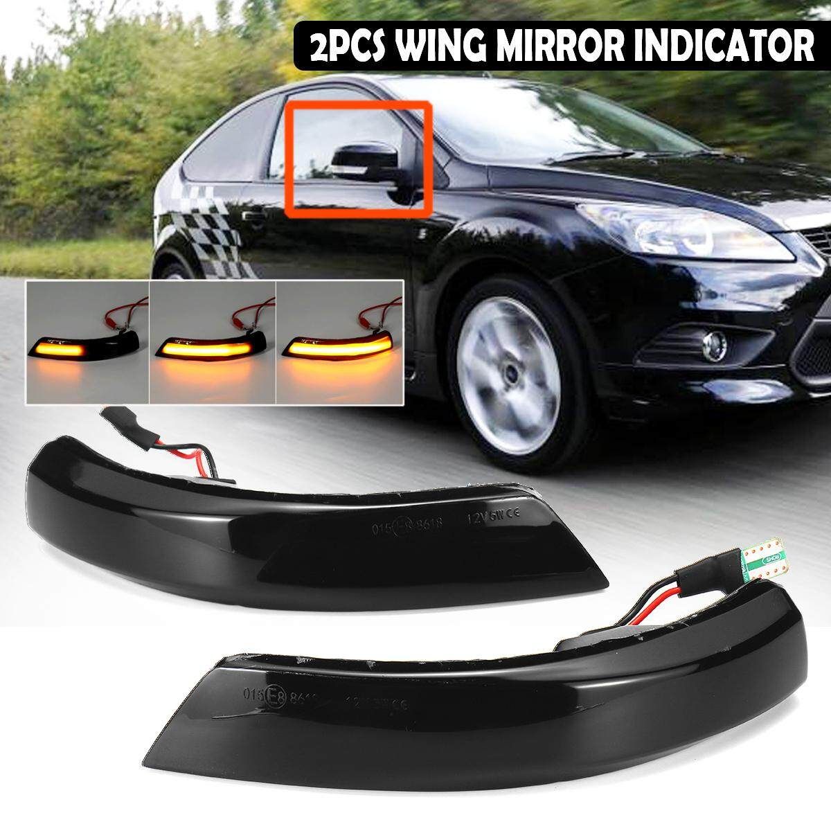 2x Dynamic LED Turn Signal Mirror Indicators Light For Ford Focus Mk2 Mk3 Mondeo