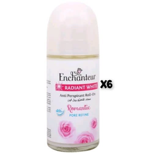 Romantic Pore Refine Perfumed Deo Antiperspirant Roll On - 50ml X6