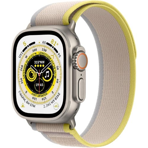 Watch Ultra Gps + Cellular 49mm Titanium Case With Yellow/beige Trail Loop S/m