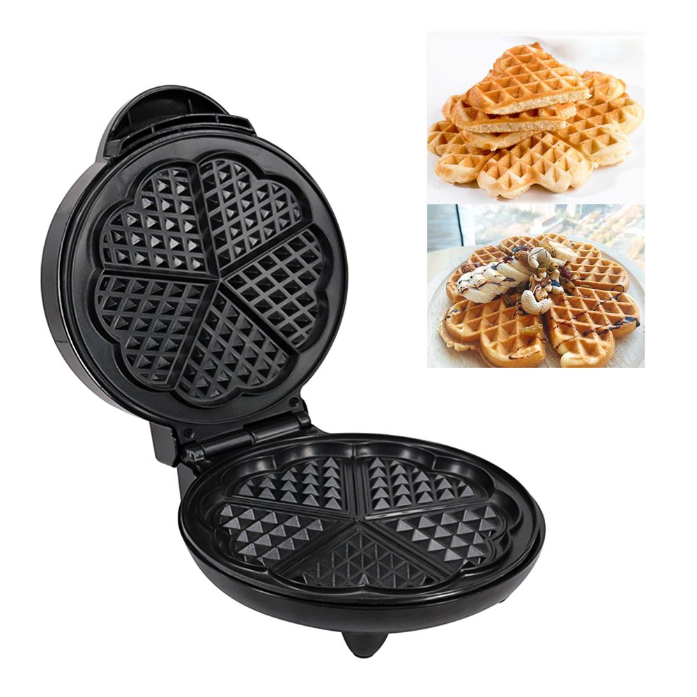 1000W Waffle Maker 5 Heart-Shaped Waffles Electric Waffler