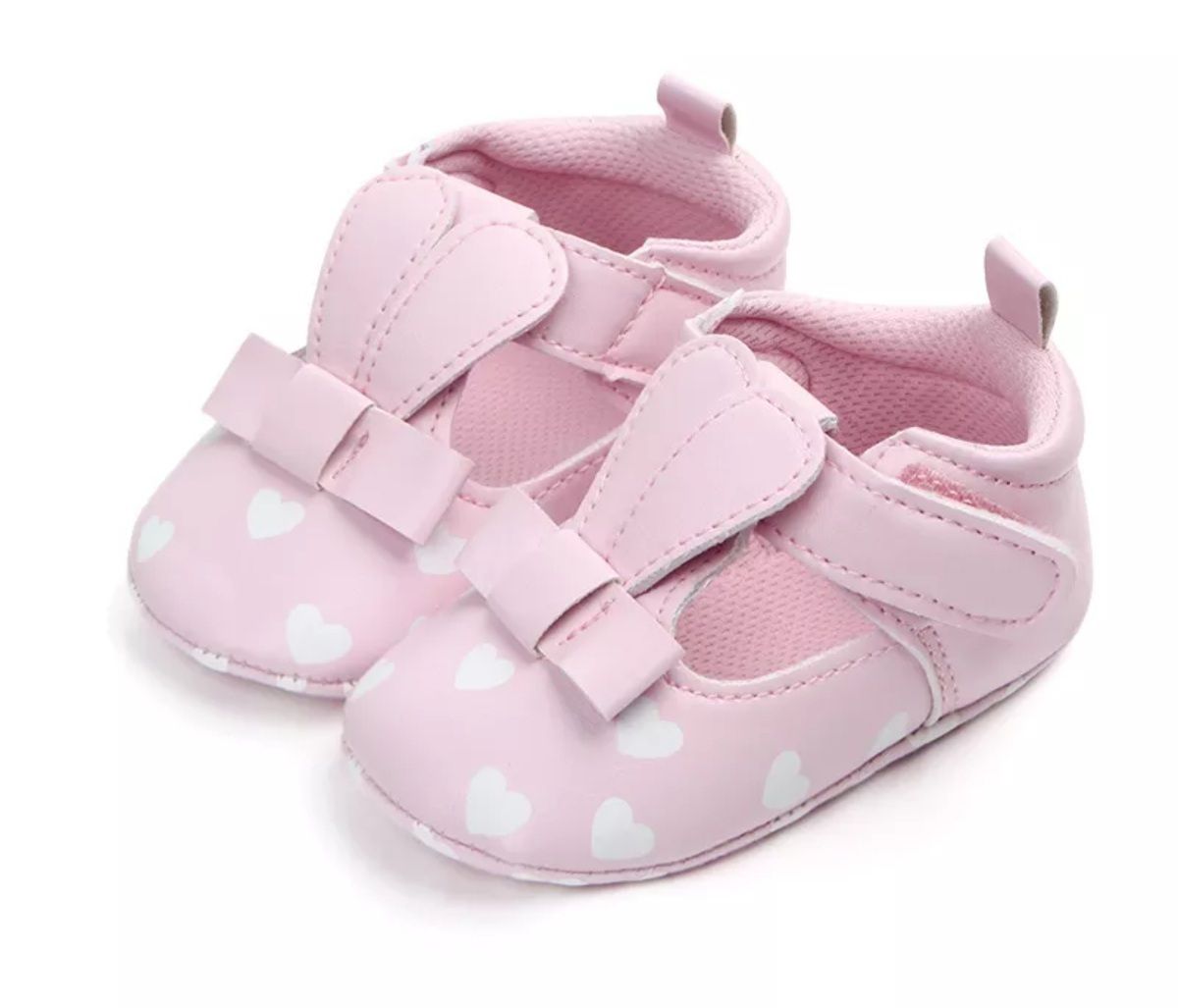 Newborn Baby Girls Princess Bowknot Shoes - Pink
