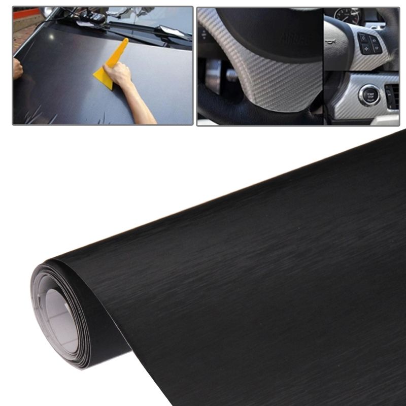 Protective Decoration Car 3D Carbon Fiber PVC Sticker, Size: 152cm(L) X 50cm(W), Black(Black)
