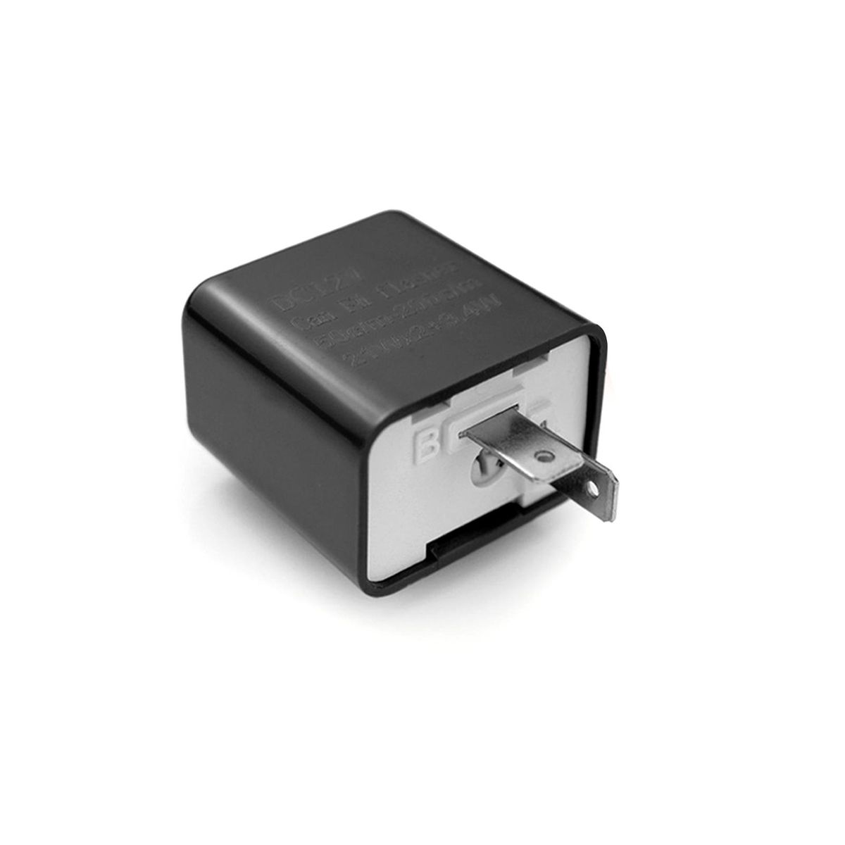 Universal 2 Pin Blinker Flasher Relay Adjustable Black for Motorcycle Brake Light Tail Lamp Turn Signals Light Bulbs 1PCS