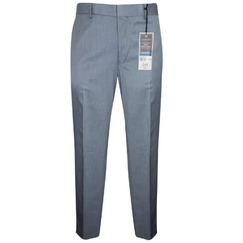 Men  Slim Fit Flat Front Trousers