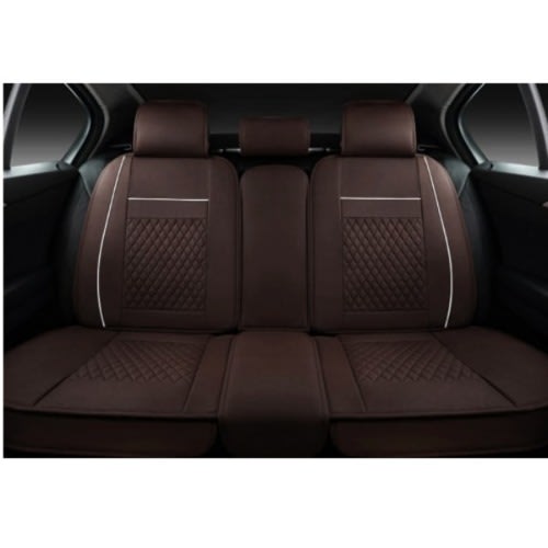Executive 5-seater Car Seat Cover-brown With White Line