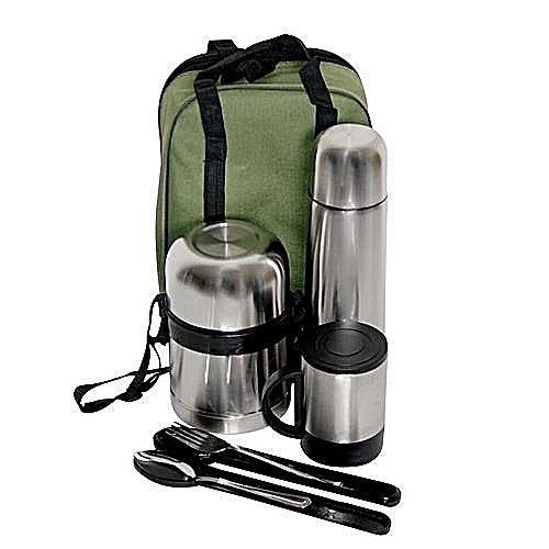 5 In 1:Vacuum Food Container, Flask, Mug, Fork & Spoon Set