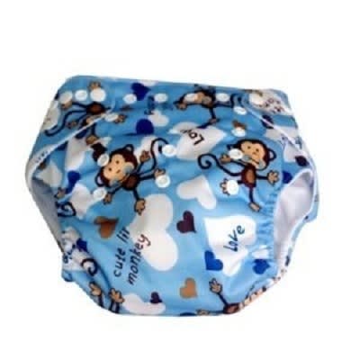 Washable Printed Baby Cloth Diaper Plus Free Insert - Blue