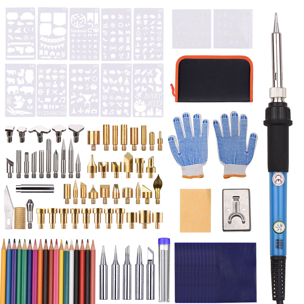 Wood Burning Kit With 105Pcs Soldering Iron Tips