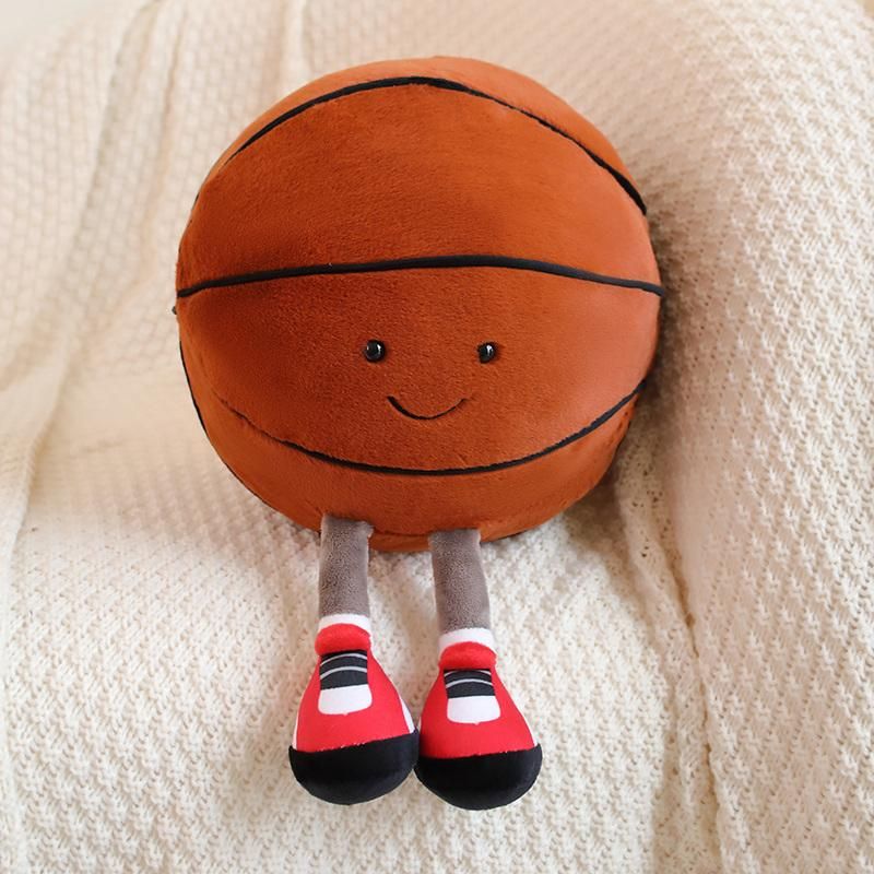 28cm Lovely Basketball Football Plush Toys Stuffed Soft Simulation Ball Plush Pillow Creative Decoration Toy for Children