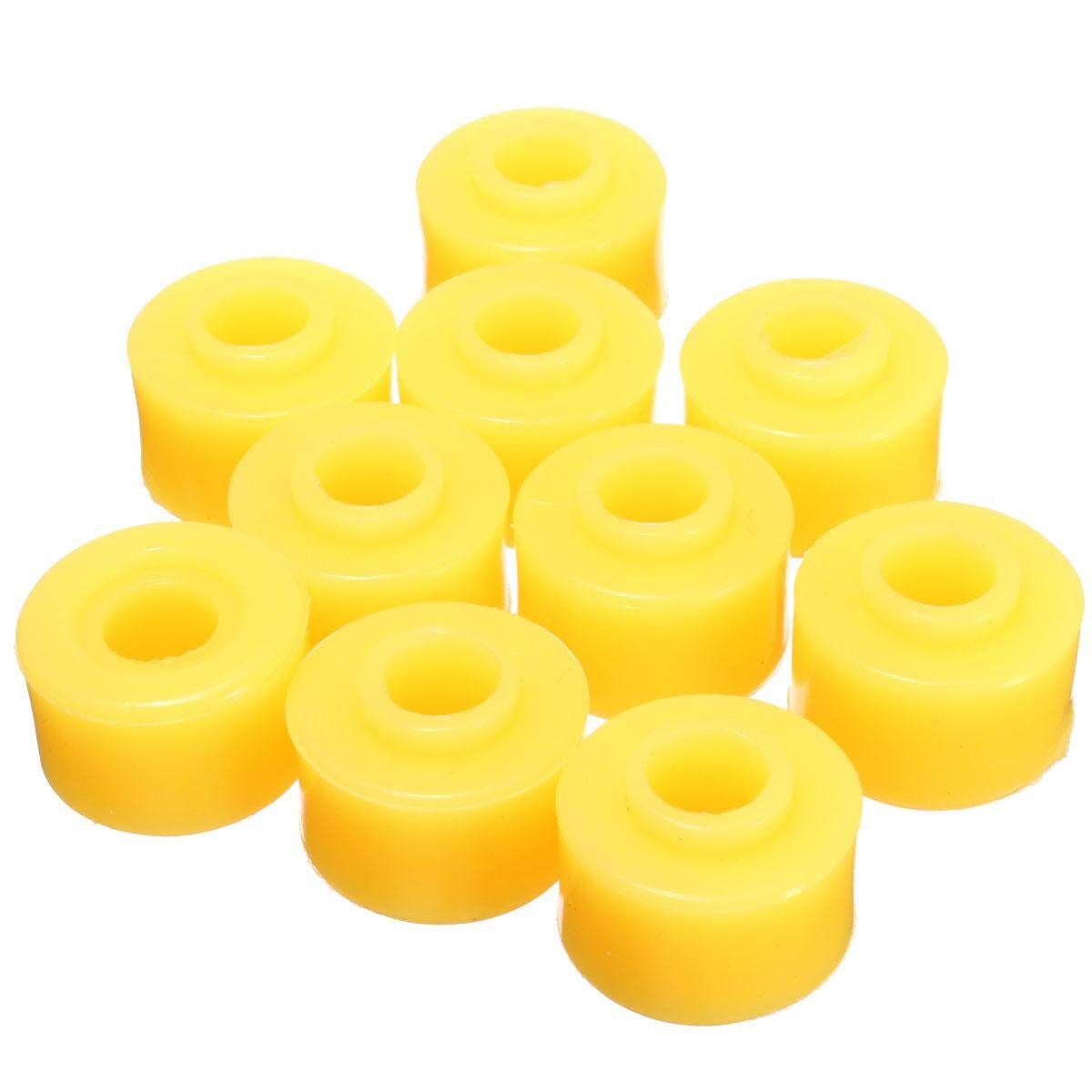 10 Pcs Vehicle Car Yellow Rubber Shock Absorber Bushings 10mm X 28mm X 20mm NEW