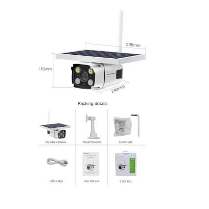 Solar Power Cctv Wifi Camera 1080p Wireless 10400mah Battery Security Ip Camera