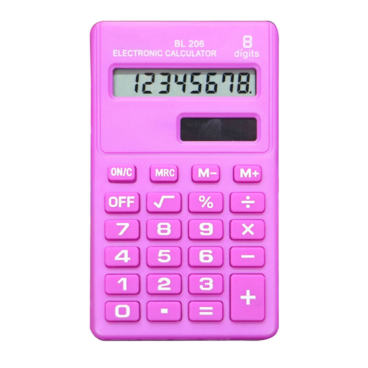 8 Digits Portable Calculator Reliable ABS Pocket Size-Pink