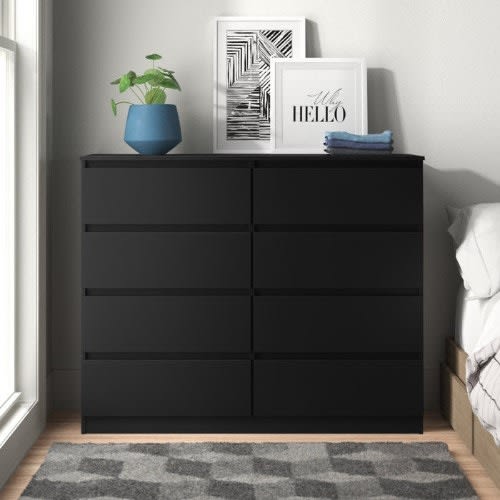 J Best  Mac 8 Chest Drawers - Black