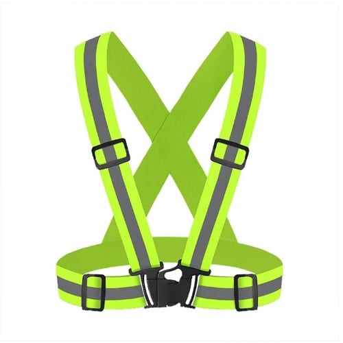 Adjustable Reflective Belt/Strap/Elastic Vest - Green - OTD