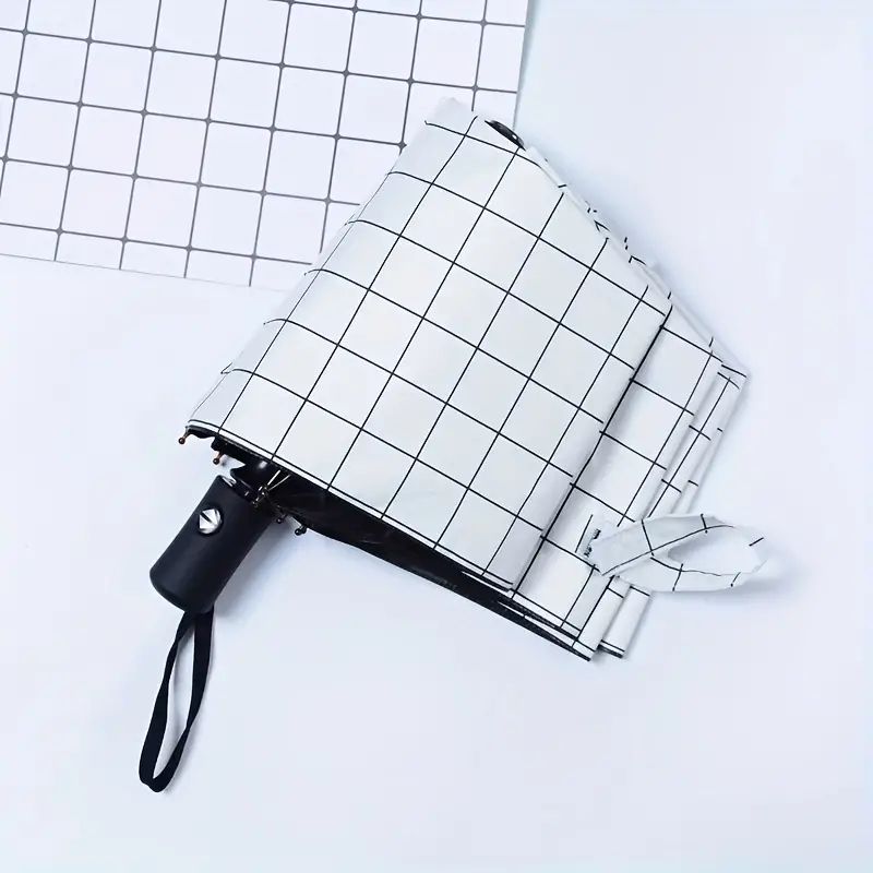 Automatic Lattice White Color Black Plastic Sunscreen UV Protection Sun Umbrella