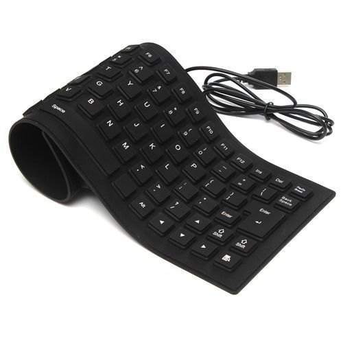 Flexible USB External Keyboard - Black