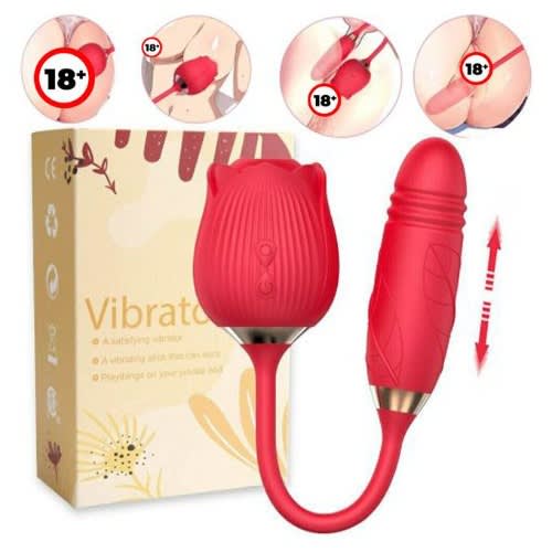 Two-in-one Rose-shaped Clit Sucking Vibrator