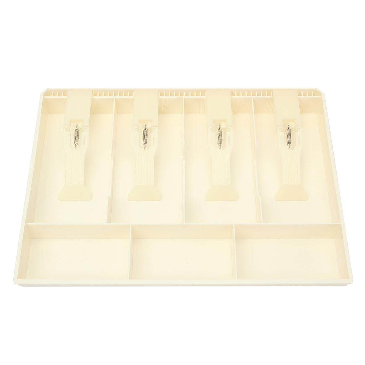 Cash Coin Register Replacement Money Drawer Storage Box With 4 Bill 3 Coin Trays White White (white)